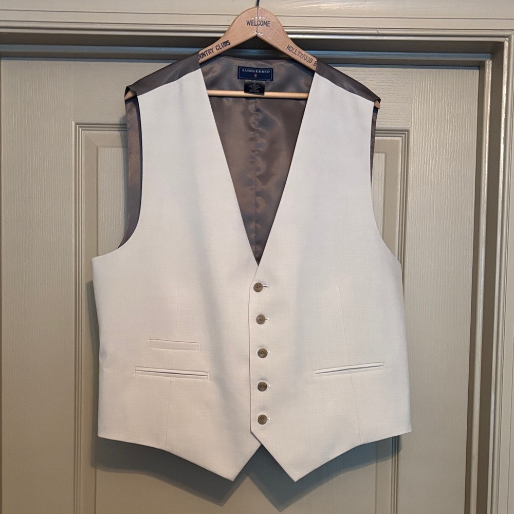 Saddlebred Men's Tan Vest with Brown Lining